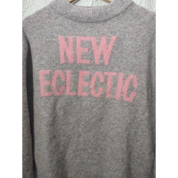 H&M Women's Sweater Size XS Wool Blend "Eclectic" Graphic Lavender Oversized - Picture 8 of 8